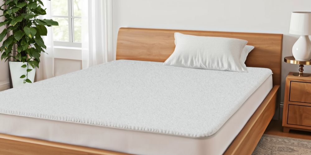Clean mattress with a protective, absorbent mattress topper